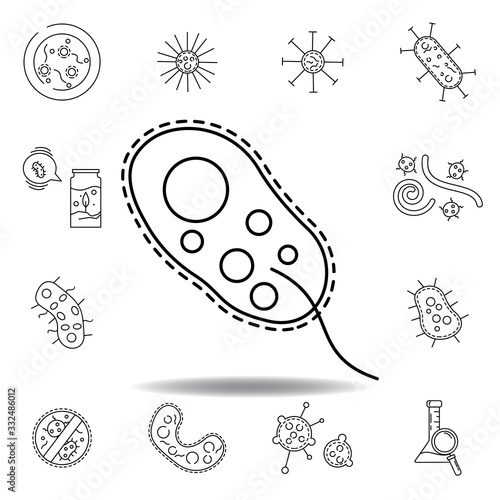 tetra coccus bacteria virus line icon. element of bacterium virus illustration icons. signs symbols can be used for web logo mobile app UI UX