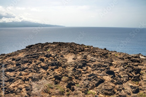 rugged landscape plateau at Djeu islet in cabo Verde photo