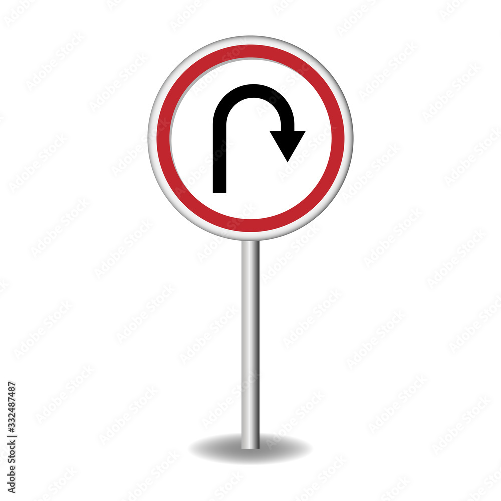 Road sign vector blank . Realistic red road sign Road sign vector blank . Realistic red road sign