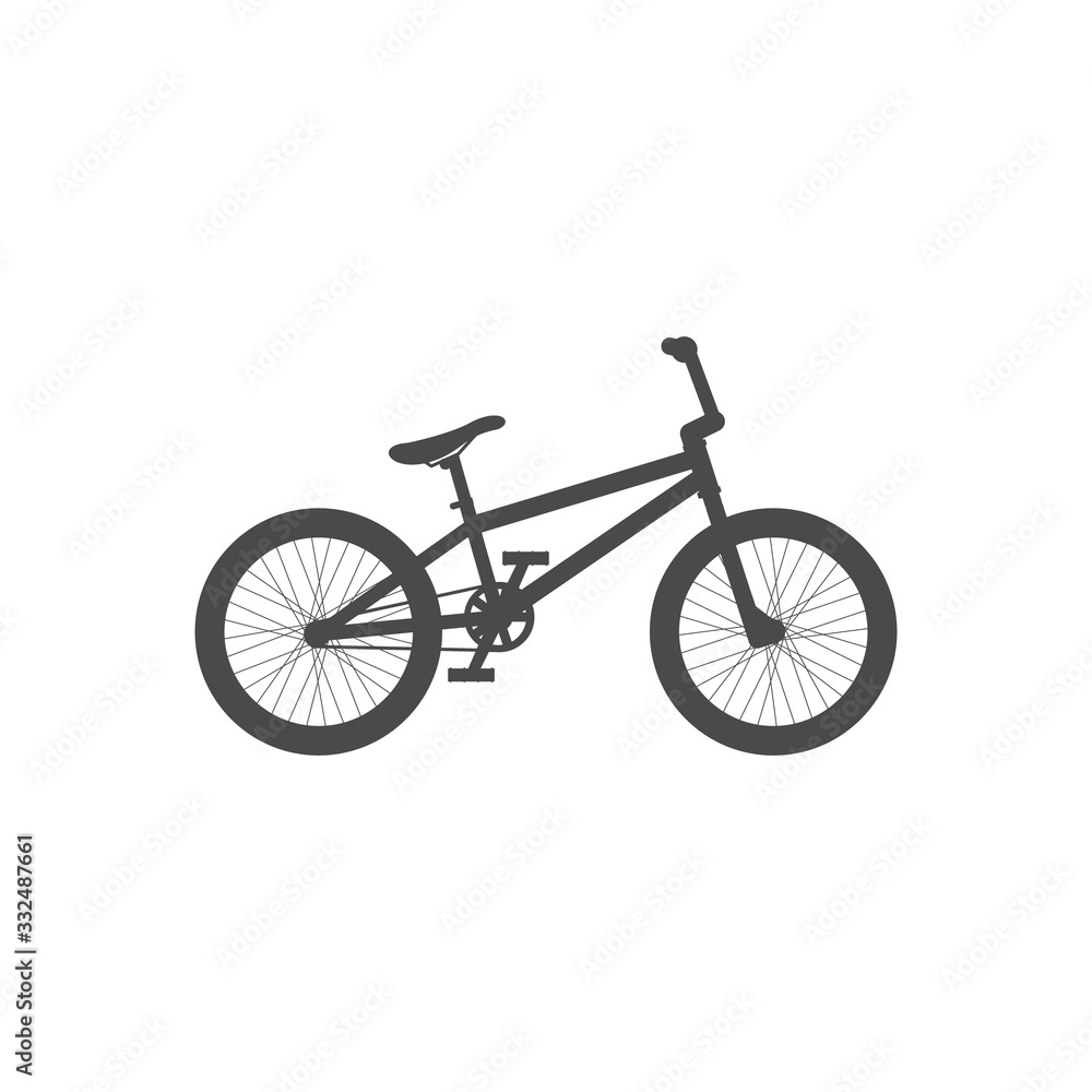 BMX bicycle simple isolated icon on white background. BMX bicycle simple isolated icon on white background.