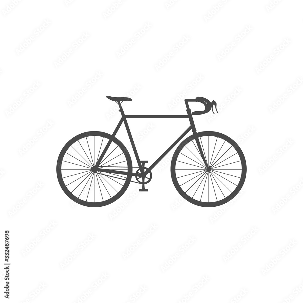 Road bike isolated simple icon on white background.