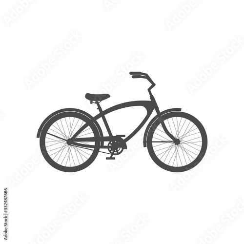 Fotografia Male cruiser bike simple icon isolated on white background.