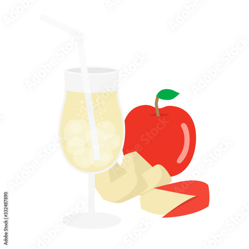 りんごジュースのイラスト