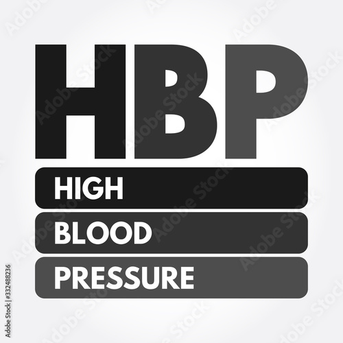 HBP - High Blood Pressure acronym, health concept background