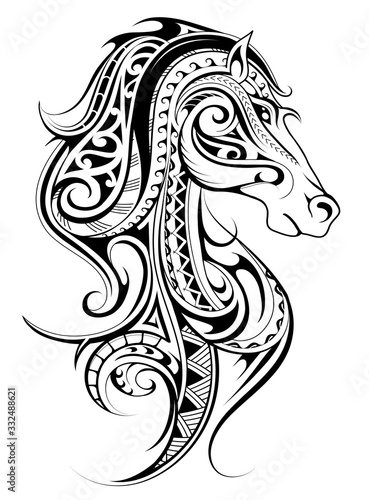 Horse shape tattoo