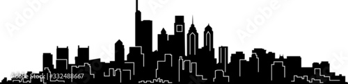 PHILADELPHIA City Skyline Silhouette Cityscape Vector