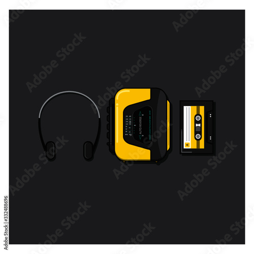 walkman vectori illustration flat icon