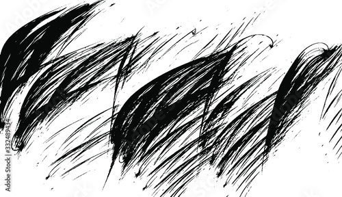 Vector brush sroke texture. Distressed uneven grunge background. Abstract distressed vector illustration. Overlay over any design to create interesting effect and depth. Black isolated on white. EPS10