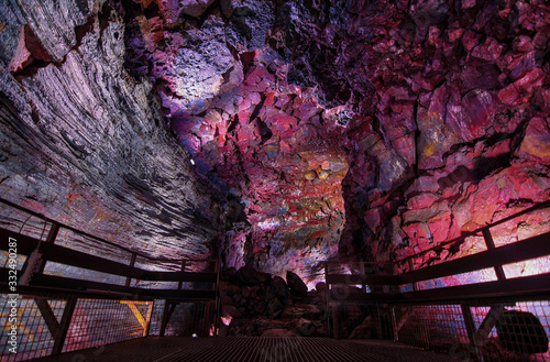 Raufarhólshellir lava tunnel in Iceland