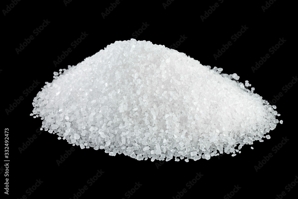Heap of salt isolated on black background Heap of salt isolated on black background