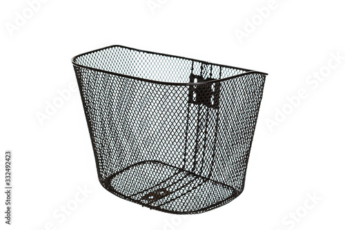 Bicycle basket on isolated white background