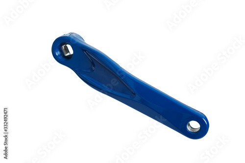 Cogwheels and cranks for bicycle pedals on isolated white background