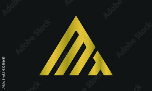 TM, MT Letter Logo Design with Creative Modern Trendy Typography and triangle logo. photo