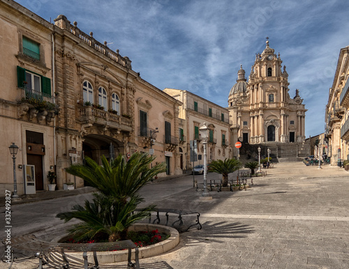 Ragusa cityscape. View to Historical Buildings. Sicily, Italy.