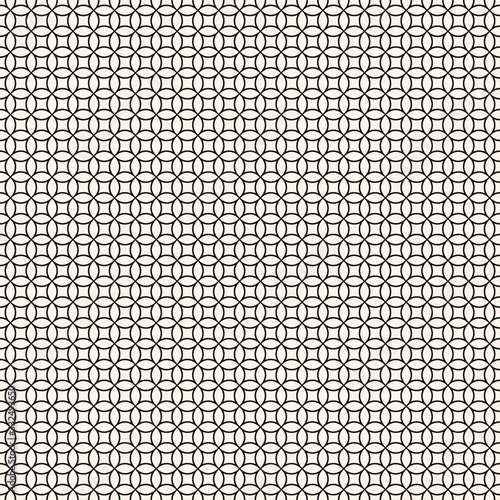 Mesh seamless pattern. Subtle minimalist vector texture with thin lines, delicate circular grid, net, lattice, lace. Simple abstract black and white geometric background, repeat tiles. Minimal design