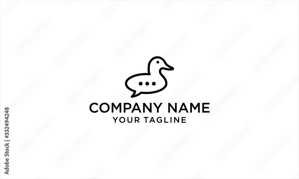 Obraz premium DUCK AND LIVE CHAT SIMPLE LOGO