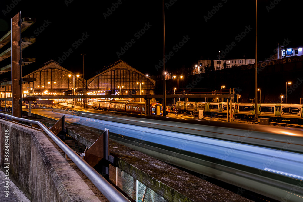 Train station at night 