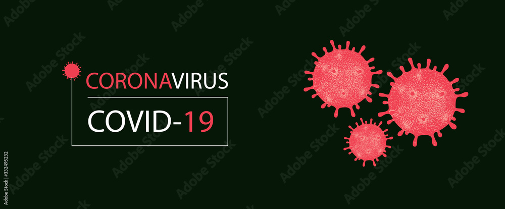 Vector banner with red hand-drawn virus cells. Prevention of COVID-19. Global pandemic 2019-nCoV alert. Novel Coronavirus outbreak that caused epidemic of pneumonia around the world Vector banner with red hand-drawn virus cells. Prevention of COVID-19. Global pandemic 2019-nCoV alert. Novel Coronavirus outbreak that caused epidemic of pneumonia around the world