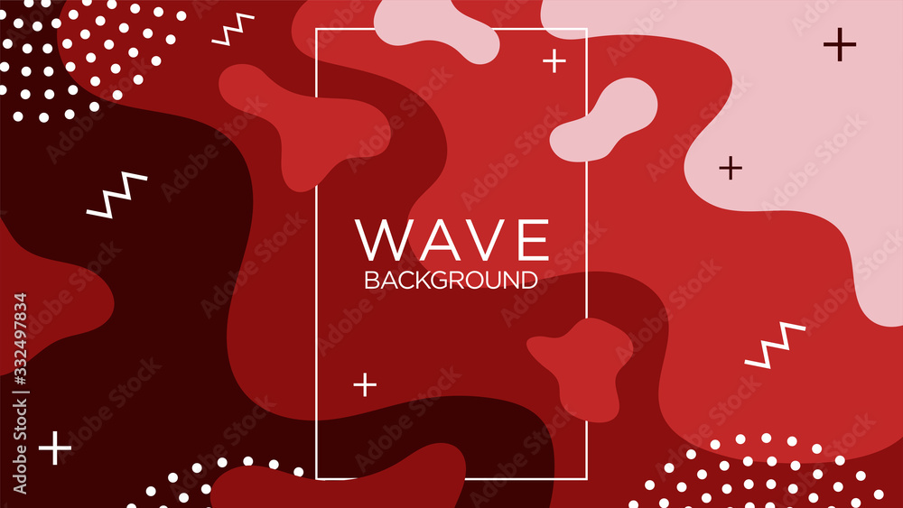 Red Gradient Wavy, Wave Shapes Minimal Modern Background Template. Design Graphic Vector EPS10