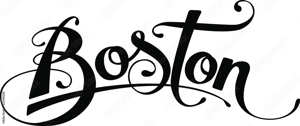 Obraz premium Boston - custom calligraphy text
