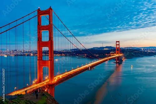 sunrise over Golden Gate Bay in California