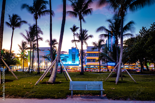 Miami Beach, colorful Art Deco District at night Miami Florida © Fokke Baarssen