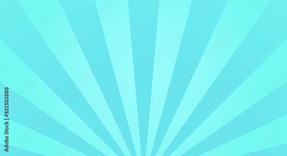 Sunburst light background with sun turquoise ray.