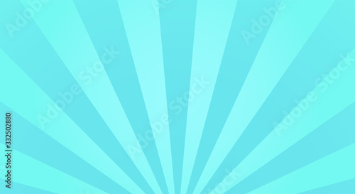 Sunburst light background with sun turquoise ray.