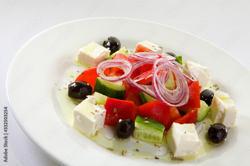 Appetizing salad isolated on white background Appetizing salad isolated on white background