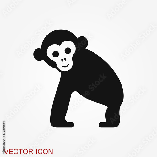 Vector monkey icon isolated on background. Animal symbol