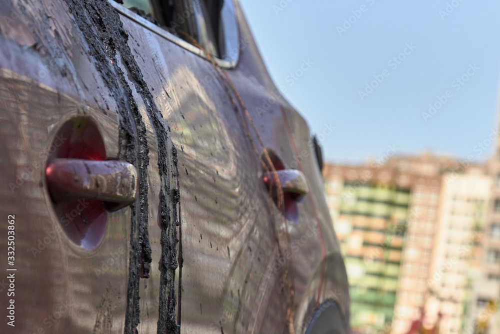 city burned cars after a fire in one of the city's districts city burned cars after a fire in one of the city's districts