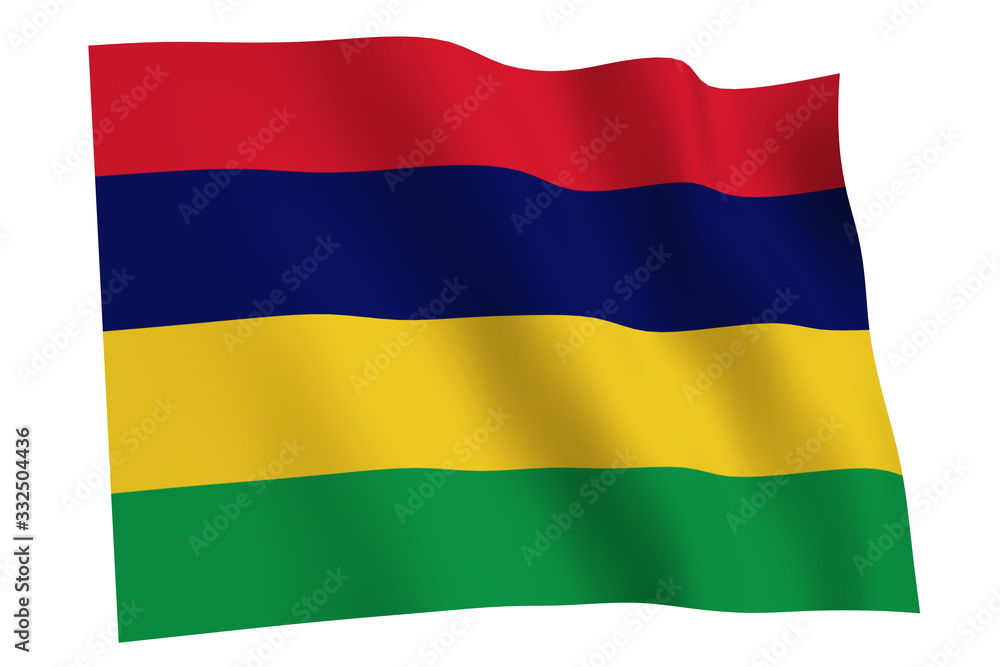Mauritius Flag waving. Flag of Mauritius waving in the wind Mauritius Flag waving. Flag of Mauritius waving in the wind