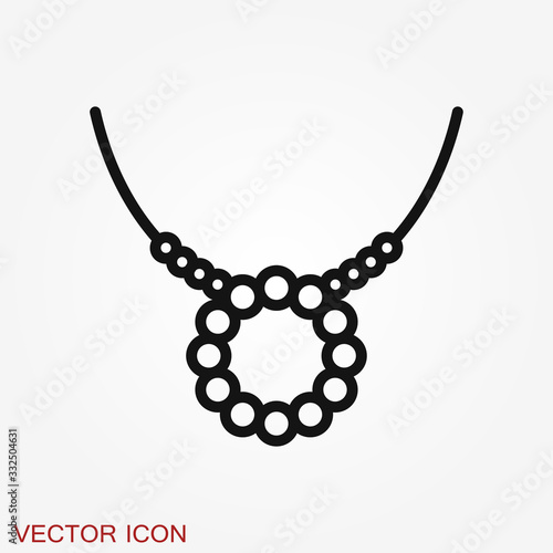 Necklaces icon. Stylized sign of beads necklace.
