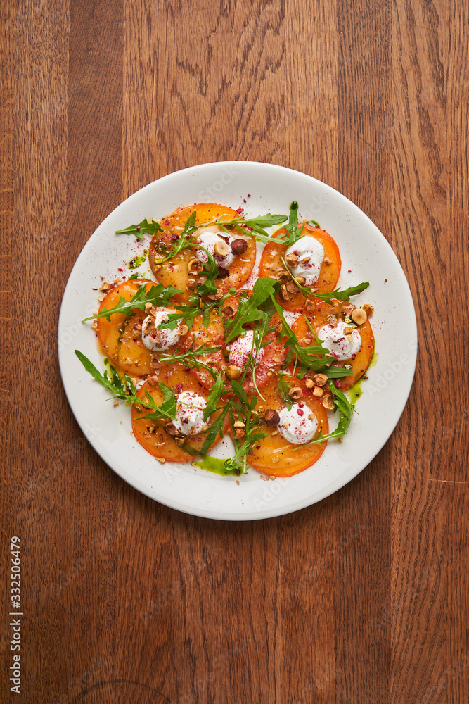 Stylish served salad with tomatoes and herbs Stylish served salad with tomatoes and herbs