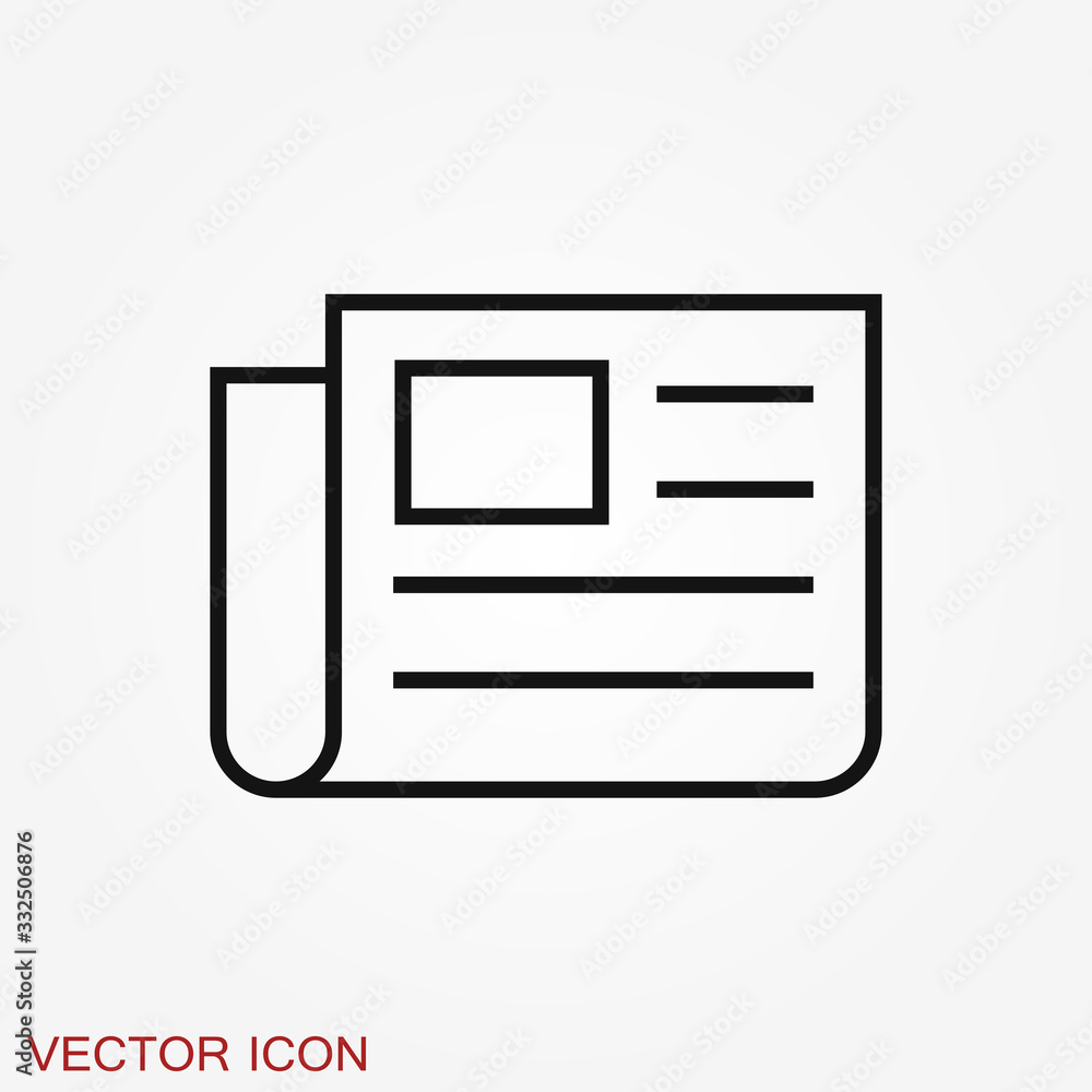 Newspaper icon vector. Symbol of news. Flat design. Newspaper icon vector. Symbol of news. Flat design.