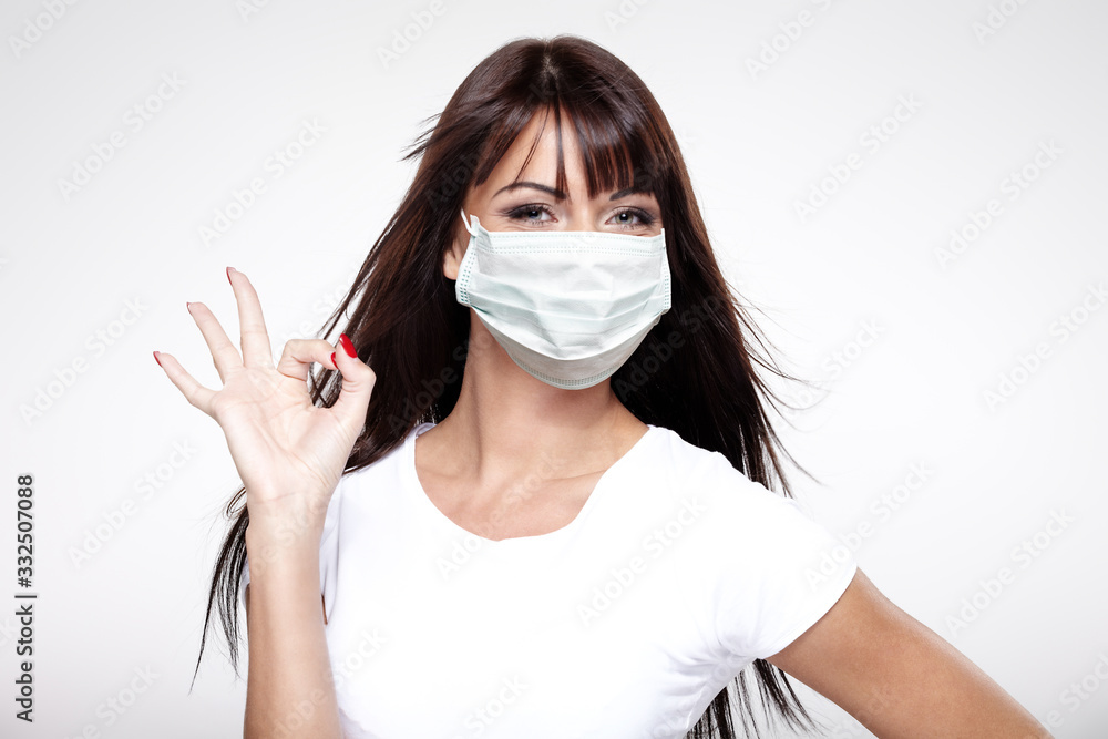 corona virus concept. woman in protective mask corona virus concept. woman in protective mask