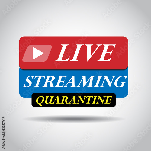 Live streaming icon vector symbol, isolated on white background. global quarantine. Live streaming in quarantine. STOP Coronavirus