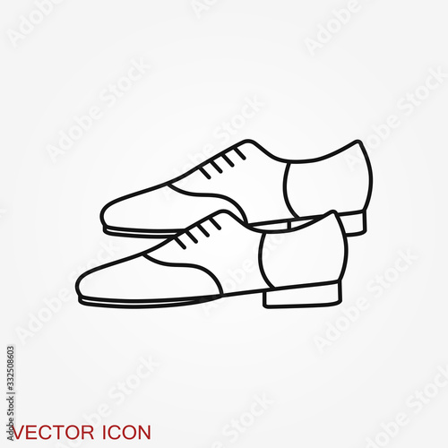 Oxfords icon. Oxford shoes flat vector symbol, sign, illustration.