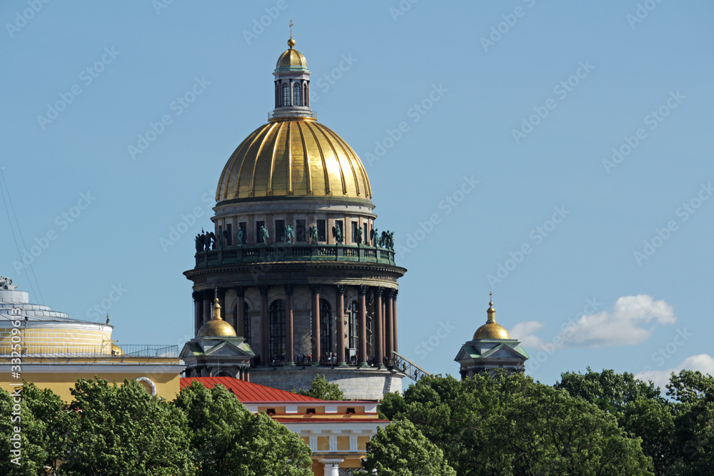 Saint Isaac`s Cathedral cupola, Saint-Petersburg	