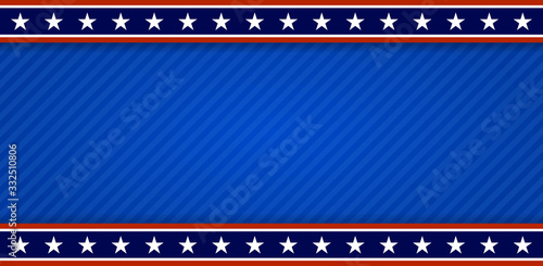 USA patriotic banner background. Vector of abstract USA patriotic design element background, with USA flag elements. Copy space available for text.