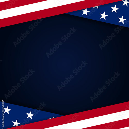 USA banner background. Vector of abstract USA style design element background, with blue, red and white colors. Copy space available for text.