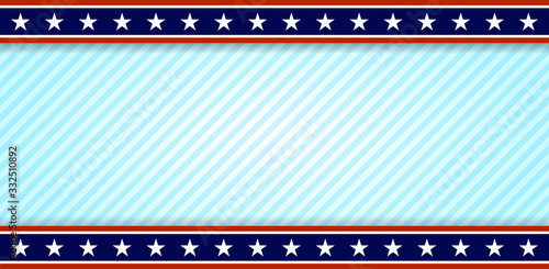USA banner background. Vector of abstract USA style design element background, with blue, red and white colors. Copy space available for text.
