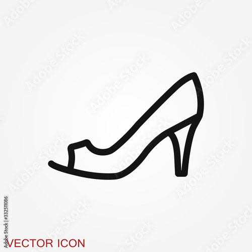 Peep-toe icon. High heels illustration. Shoes illustration. Shoes icon. Vector illustration