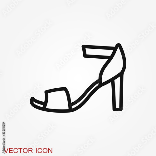 Peep-toe icon. High heels illustration. Shoes illustration. Shoes icon. Vector illustration