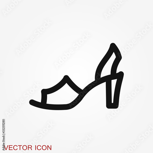 Peep-toe icon. High heels illustration. Shoes illustration. Shoes icon. Vector illustration