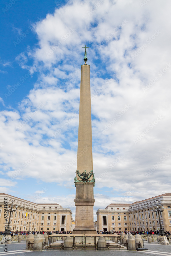 The Vatican Obelisk in St Peter's Square, Rome, Italy.