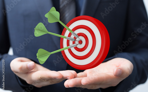 dart target arrow hitting on bullseye which is the ultimate goal that everyone wants.