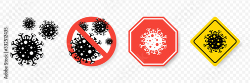 Stop coronavirus. Coronavirus outbreak in China. The fight against coronavirus. The danger of coronavirus and the risk to public health. Pandemic medical concept with dangerous cells. Vector