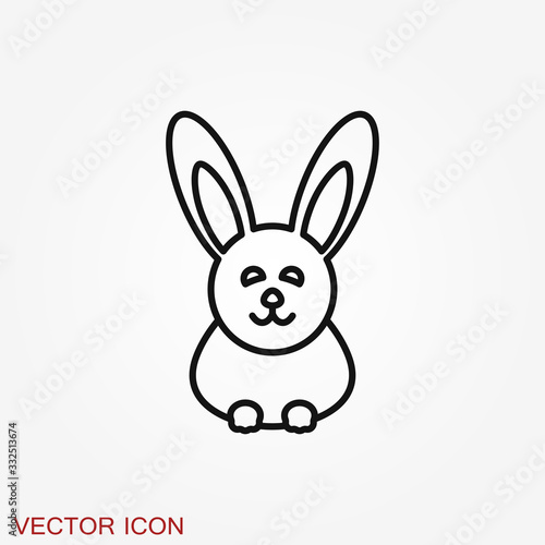 Rabbit icon vector  design on background  Rabbit Logo for your design. Animal.