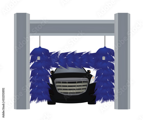 Automatic car wash. vector illustration